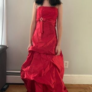 red long dress